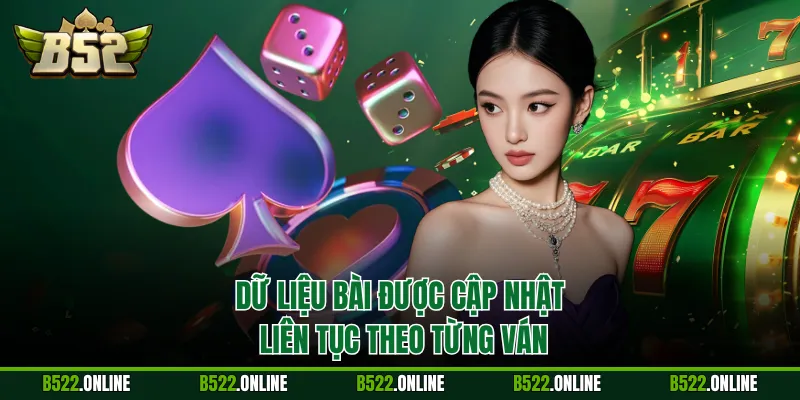 Dữ liệu bài được cập nhật liên tục theo từng ván